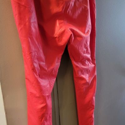 PRE-OWNED WOMENS AKIRA FAUX LEATHER PU RED LEGGINGS SIZE 1X